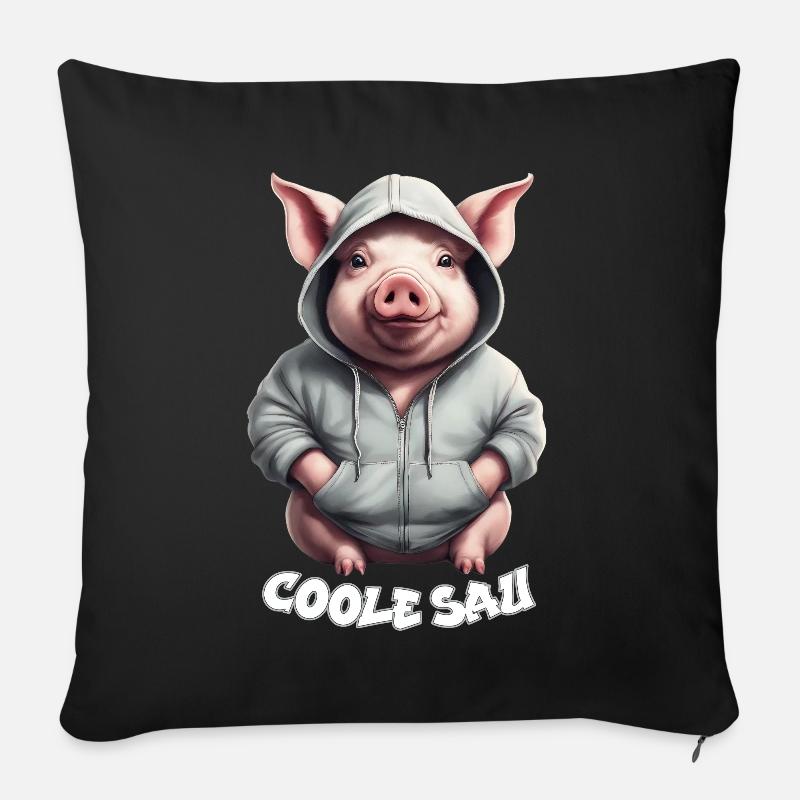 Coole Sau - Sofakissen mit Füllung 45 x 45 cm - Schwarz
