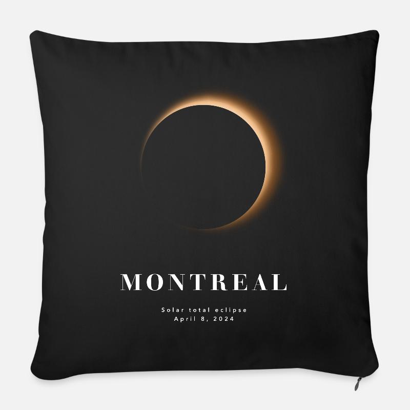 MONTREAL TOTAL SOLAR ECLIPSE 2024 - Sofa pillow with filling 45cm x 45cm - black