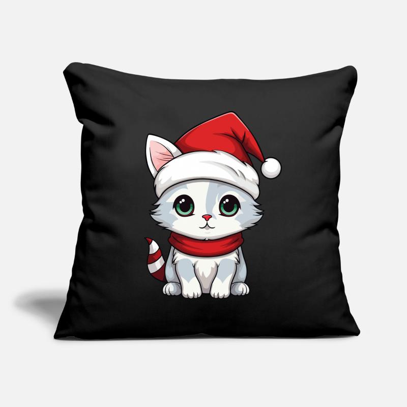 Chat Noël Chat De Noël Mignon Joyeux Catmas Coussin et housse de 45 x 45 cm