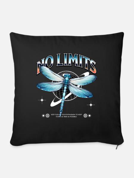 No Limits Dragonfly - Sofakissen mit Füllung 45 x 45 cm - Schwarz