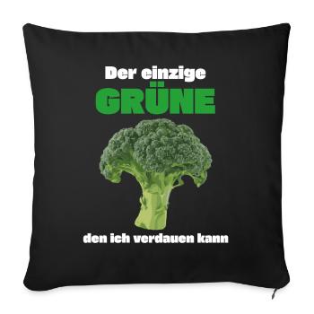 Grüne Nein Danke - Anti Grün Brokkoli T-Shirt - Sofakissen mit Füllung 45 x 45 cm - Schwarz - Vorne