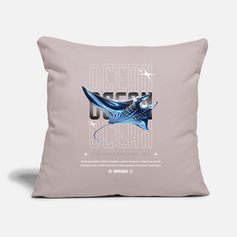 Ocean Manta Kostbarer Schatz Sofakissen mit Füllung 45 x 45 cm