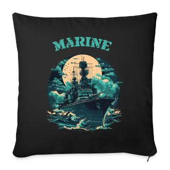 Black Wave – Elite Warship - Navy - Sofa pillow with filling 45cm x 45cm - black - Front