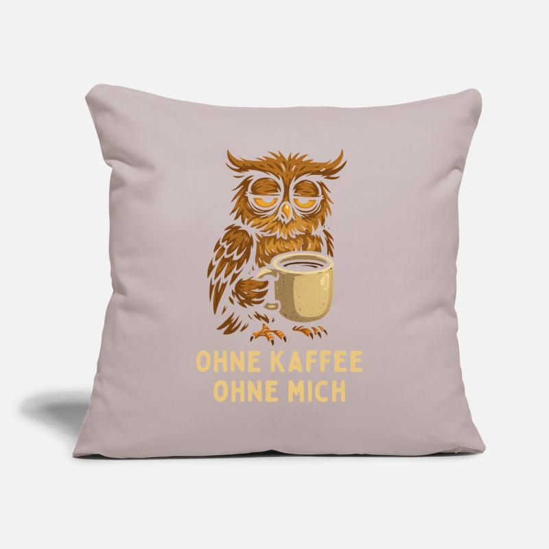 Nickernde Eule mit Kaffee Sofakissen mit Füllung 45 x 45 cm