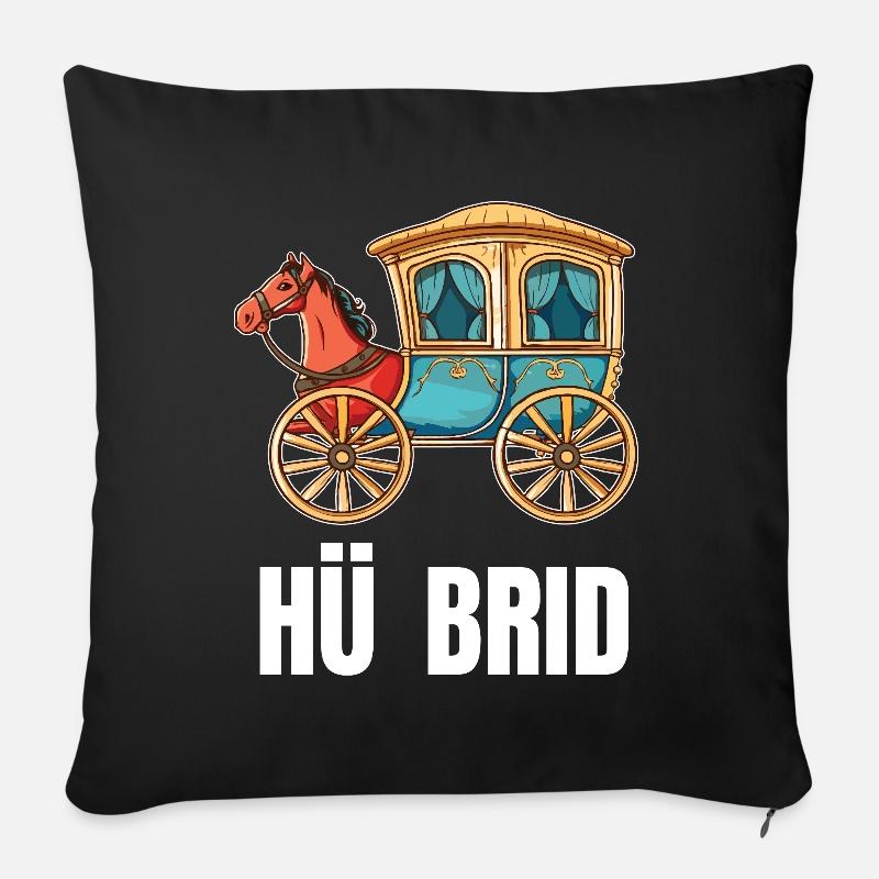 Hü Brid - Drôle de voiture hybride - Cheval - Coussin et housse de 45 x 45 cm - noir