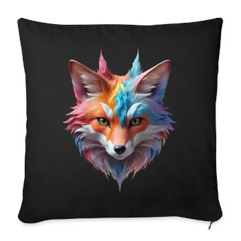 Magischer Pastell Winterfuchs im Zauberwald - Sofa pillow with filling 45cm x 45cm - black - Front