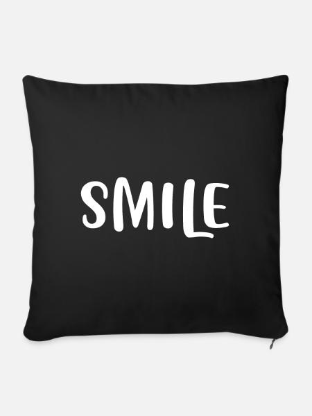 SMILE - Sofakissen mit Füllung 45 x 45 cm - Schwarz