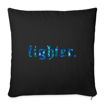 FischerS fighter. Blue tones - Sofa pillow with filling 45cm x 45cm - black - Front