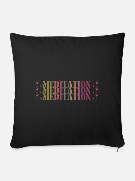 Triple Meditation magic - Sofakissen mit Füllung 45 x 45 cm - Schwarz