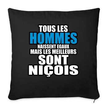 les meilleurs sont niçois - Coussin et housse de 45 x 45 cm - noir - Devant