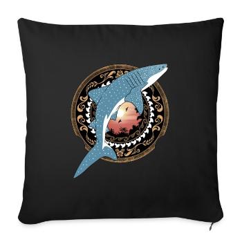 Requin-baleine hawaïen - Coussin et housse de 45 x 45 cm - noir - Devant