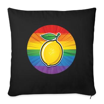 LGBTQ Citron Lime - Coussin et housse de 45 x 45 cm - noir - Devant