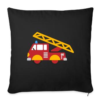 les pompiers - Coussin et housse de 45 x 45 cm - noir - Devant
