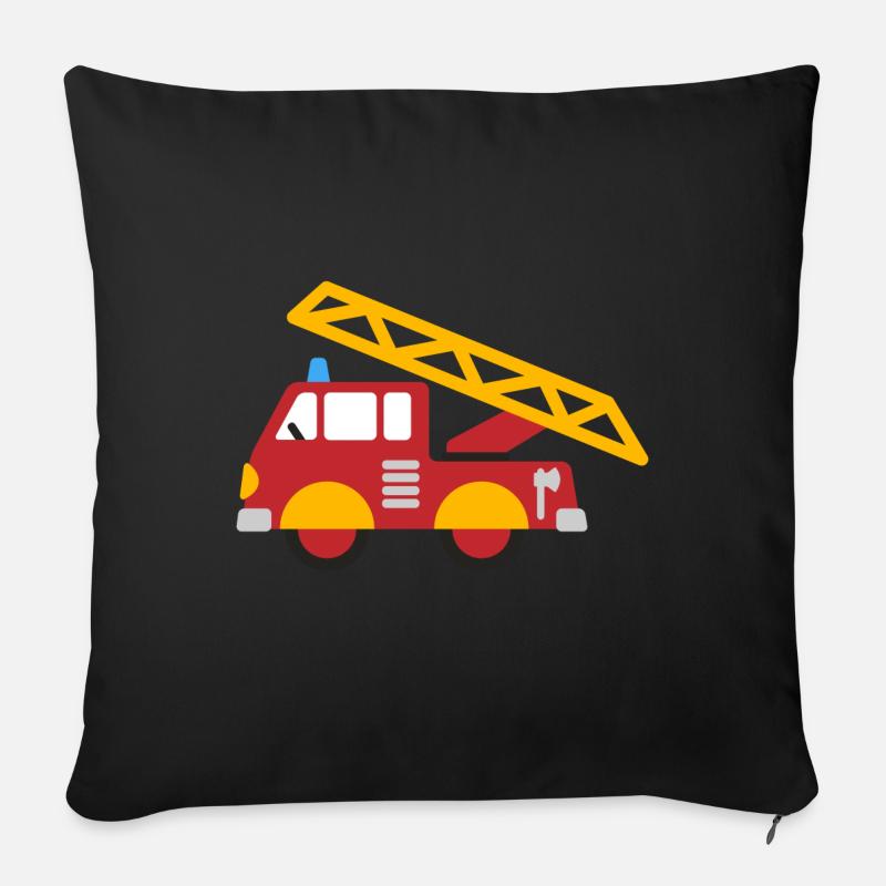 feuerwehr - Sofakissen mit Füllung 45 x 45 cm - Schwarz