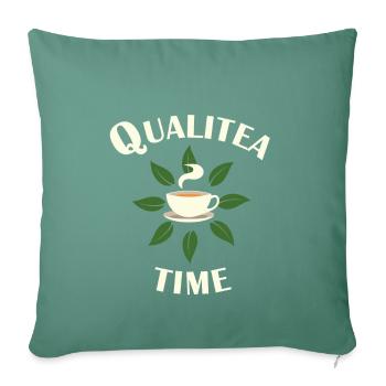 Détente au thé de qualité - Coussin et housse de 45 x 45 cm - vert sapin - Devant