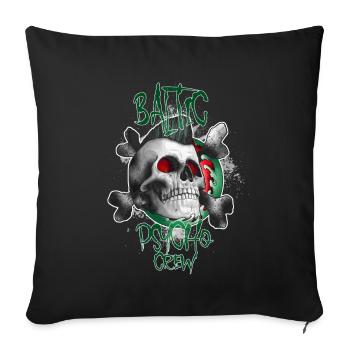 BalticPsychoCrew green red - Sofa pillow with filling 45cm x 45cm - black - Front