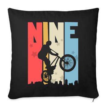 9 Geburtstag 9 Jahre Bmx Kinder Kindergeburtstag - Sofakissen mit Füllung 45 x 45 cm - Schwarz - Vorne