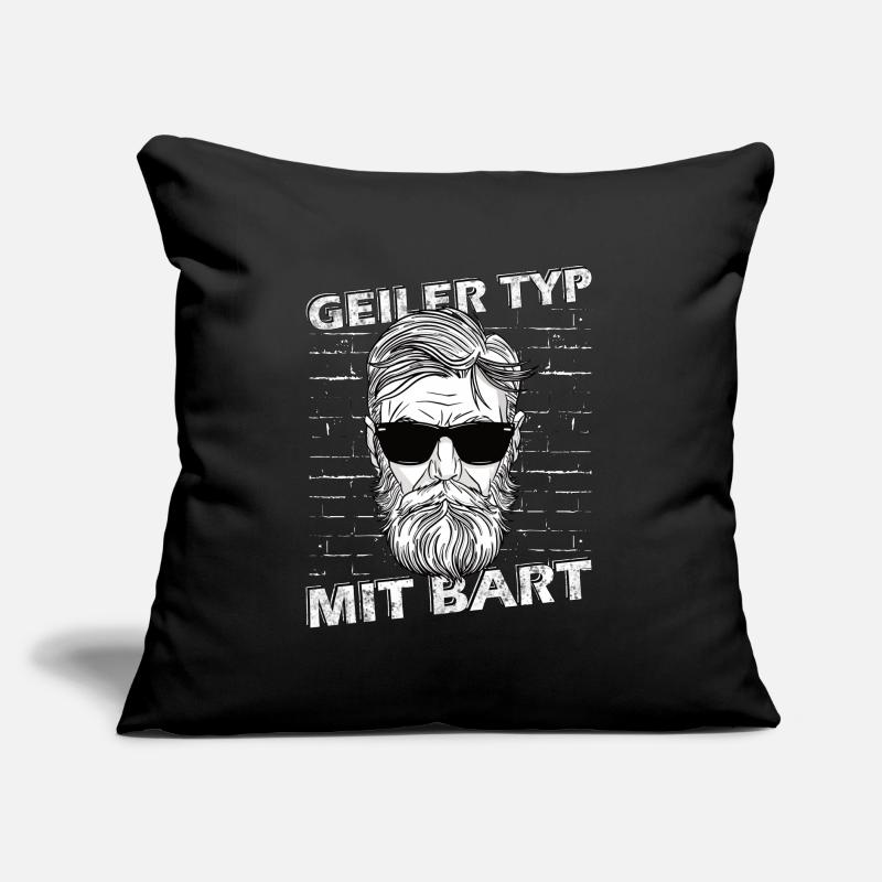 Geiler Typ mit Bart Hip Oberlippenbart Bärtig Sofakissen mit Füllung 45 x 45 cm