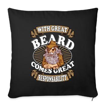 With great beard comes great responsability Bart - Sofa pillow with filling 45cm x 45cm - black - Front