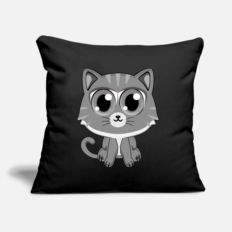Chat gris Coussin et housse de 45 x 45 cm