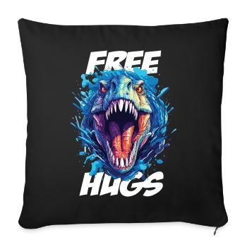 Dino Dinosaur T-Rex Rex Gift - Sofa pillow with filling 45cm x 45cm - black - Front