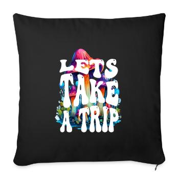Lets take a trip - Sofakissen mit Füllung 45 x 45 cm - Schwarz - Vorne