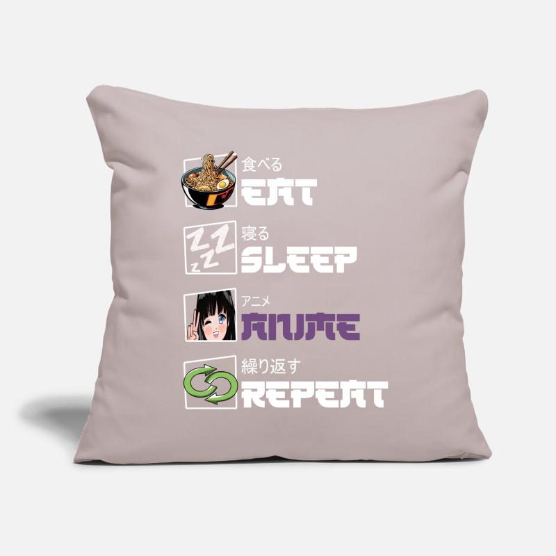 Eat Sleep Anime Repeat Sofa pillow with filling 45cm x 45cm