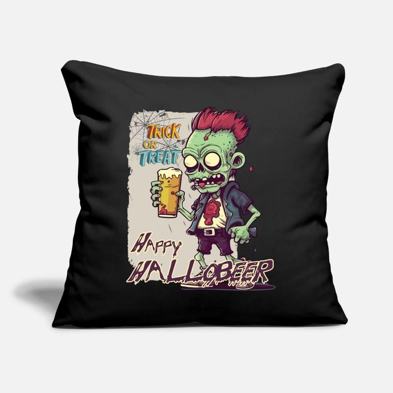 Halloween - Hallobeer Zombie Süßes oder Saures Sofakissen mit Füllung 45 x 45 cm