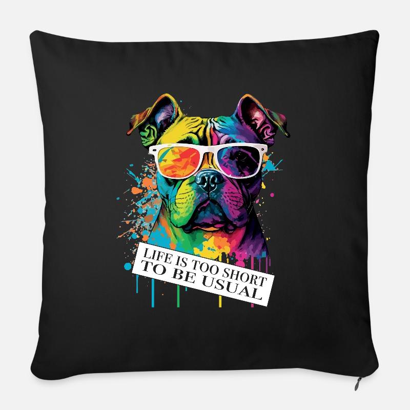 Hund zweideutiger Spruch und Einstellung - Sofakissen mit Füllung 45 x 45 cm - Schwarz