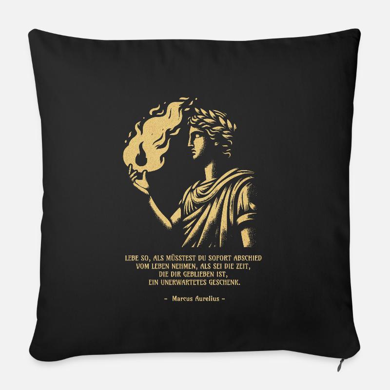 Marcus Aurelius - Quote - Sofa pillow with filling 45cm x 45cm - black