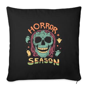Saison de l’horreur, Crâne et fantômes - Coussin et housse de 45 x 45 cm - noir - Devant
