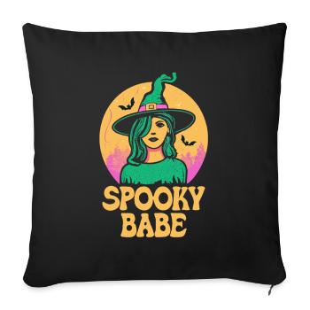Spooky Babe - Celebrating Halloween with Style - Sofa pillow with filling 45cm x 45cm - black - Front
