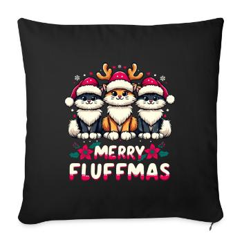 Joyeux Noël, Joyeux Fluffmas - Coussin et housse de 45 x 45 cm - noir - Devant