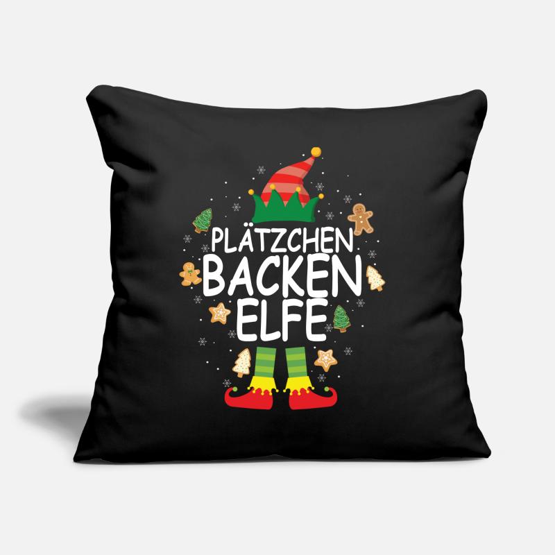 Plätzchen Backen Elfe Weihnachtsbäcker Geschenk Sofakissen mit Füllung 45 x 45 cm