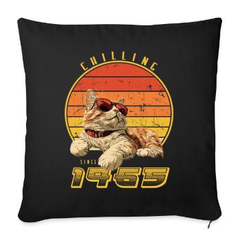 1965 geboren chill katze - Sofakissen mit Füllung 45 x 45 cm - Schwarz - Vorne