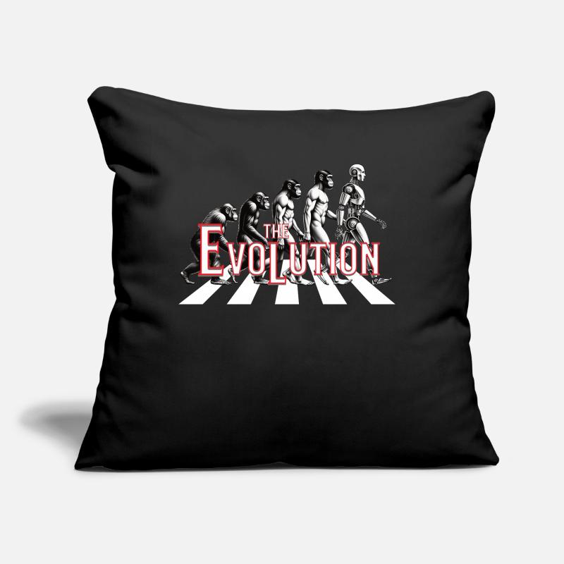 Evolution - Du singe au robot Futur Passé Coussin et housse de 45 x 45 cm