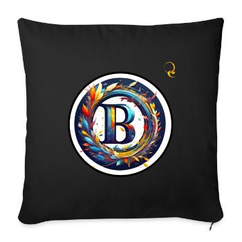 LETTRE « B » DE L’ALPHABET - Coussin et housse de 45 x 45 cm - noir - Devant