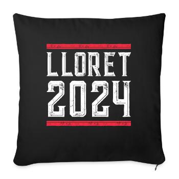 Jours fériés Lloret De Mar 2024 - Coussin et housse de 45 x 45 cm - noir - Devant