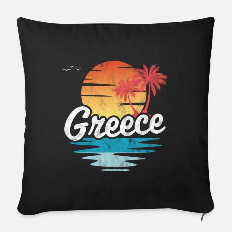 Grèce - Coussin et housse de 45 x 45 cm - noir