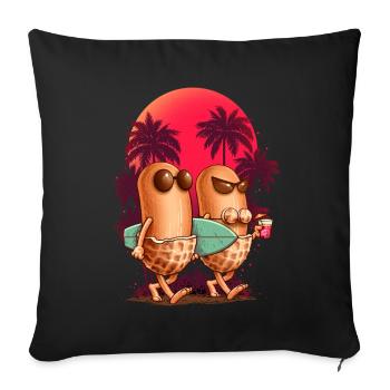 SOMMER-ERDNÜSSE - Sofakissen mit Füllung 45 x 45 cm - Schwarz - Vorne