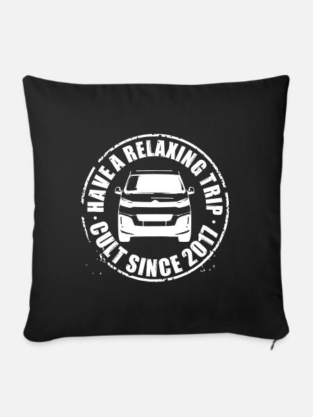 Cultster Stamp Van Design - Sofakissen mit Füllung 45 x 45 cm - Schwarz