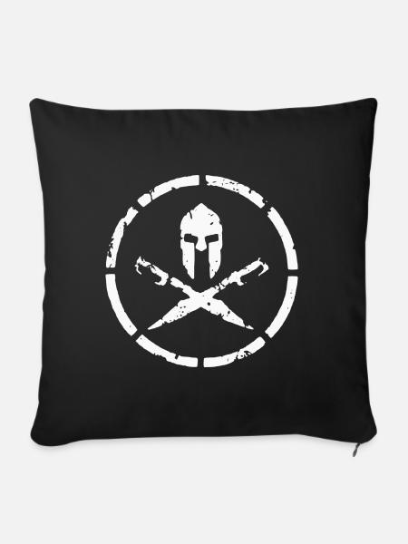 SPARTAN - SPARTACUS - GLADIATOR - Sofakissen mit Füllung 45 x 45 cm - Schwarz