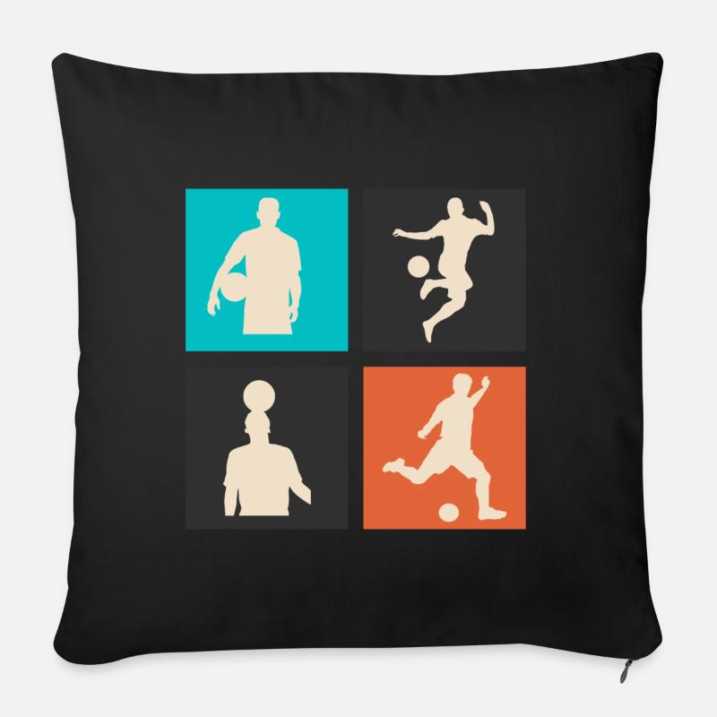 Fußball Variationen - Sofakissen mit Füllung 45 x 45 cm - Schwarz