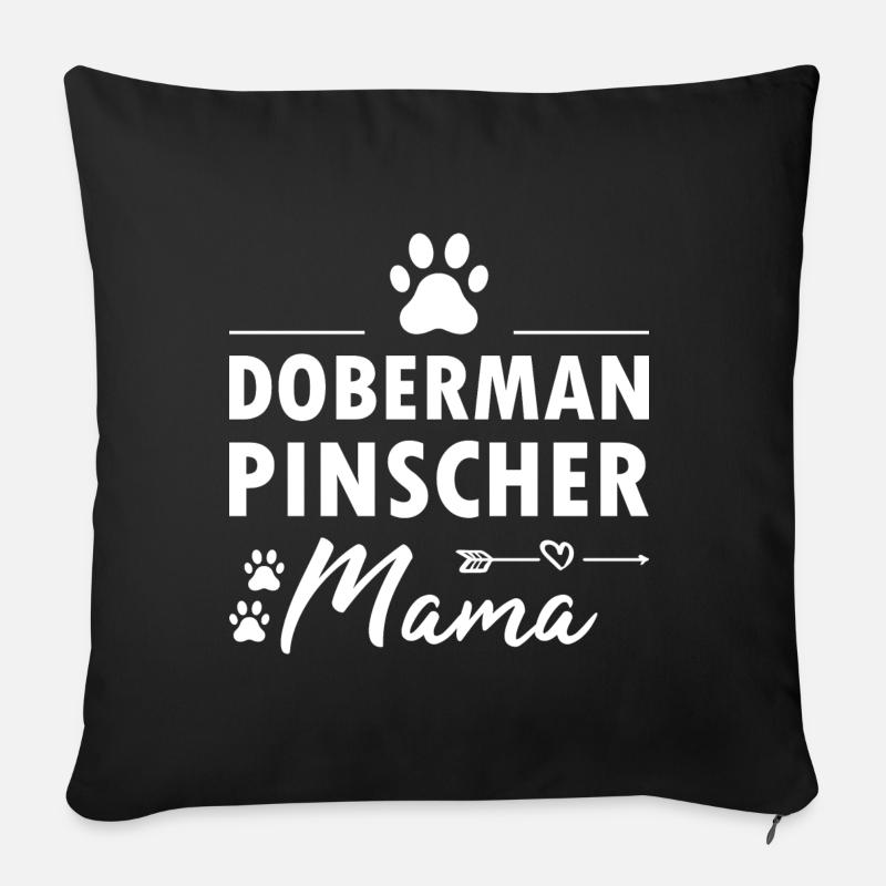 Doberman Pinscher Mama - Sofakissen mit Füllung 45 x 45 cm - Schwarz