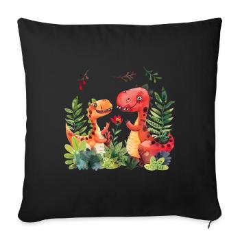 Why are dinosaurs so popular with children? - Sofa pillow with filling 45cm x 45cm - black - Front