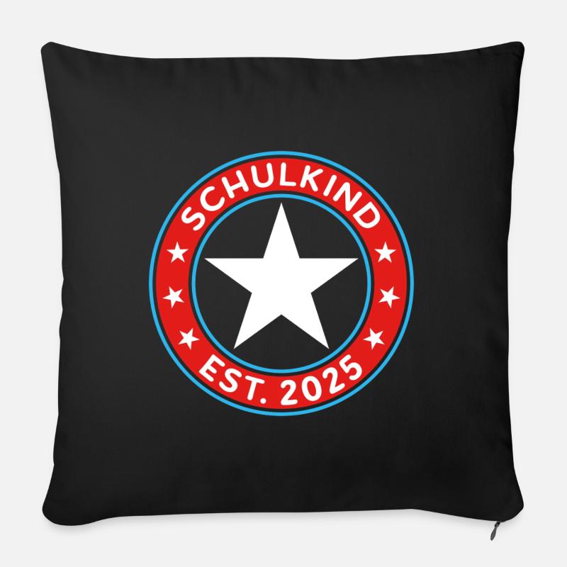 Schulkind 2025 Einschulung Schulanfang Erstklassig - Sofakissen mit Füllung 45 x 45 cm - Schwarz