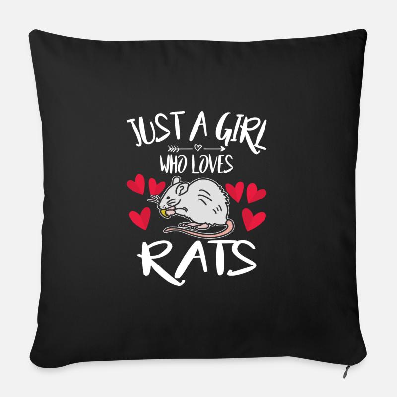 Ratte - Sofakissen mit Füllung 45 x 45 cm - Schwarz