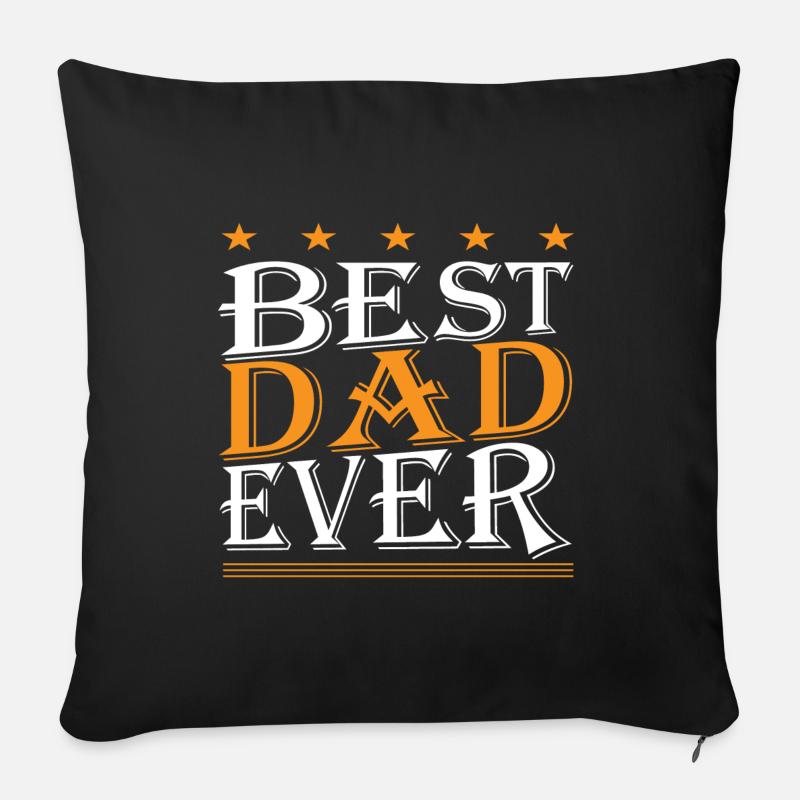 Meilleur papa de tous les temps - Coussin et housse de 45 x 45 cm - noir