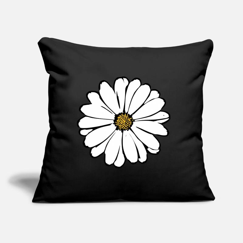 Fleur Fleurs Blanches Fleurs Blanches Été Hippie Idée Cadeau Coussin et housse de 45 x 45 cm
