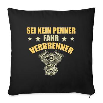 Dicton de voiture à moteur à combustion - Coussin et housse de 45 x 45 cm - noir - Devant